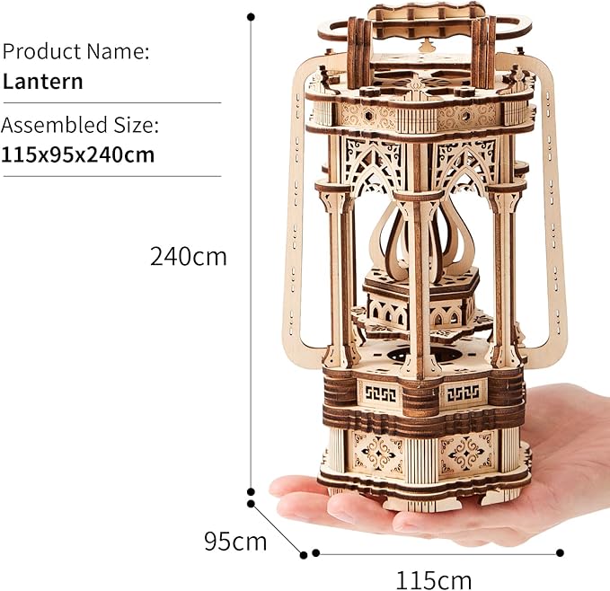 3D Wooden Puzzles Medieval Style Vintage Lantern Model Kits Includes Light Source, Brainteaser and Puzzle for Christmas/Birthday,Gifts for Adults and Teens to Build Combination