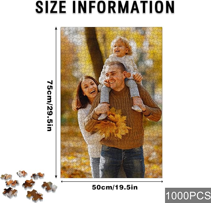 Custom Puzzle, Personalized Puzzle from Photos, Customized Puzzle 120/200/300/500/1000/1500 Pieces for Family, Christmas, Pet, Birthday, Wedding Gift