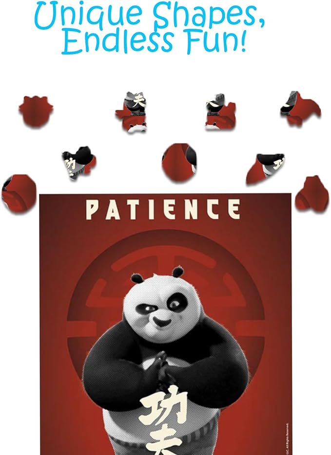 Crafthub Kung Fu Panda Wooden Puzzles for Adults – A3 Size with 343 Pieces Wood Puzzles – Patience Practice – Jigsaw Puzzles with Unique Shapes – 15" x 11"
