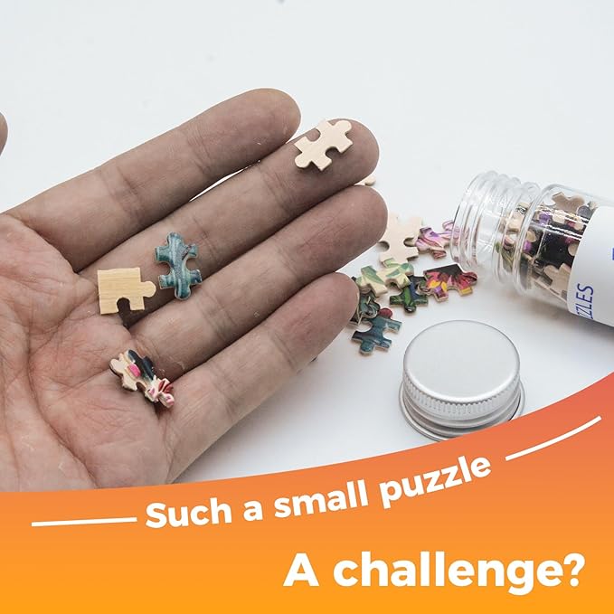 150 Pieces Mini Jigsaw Puzzles for Adults & Kids,6 x 4 Inches,Mini Puzzles,Travel Puzzle,Small Puzzles Challenging Difficult Puzzle,3 Pack Animal Series