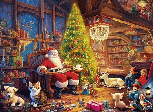 500 Piece Puzzles for Adults Santa Claus Family 20.5 x 15 Inch 500 Piece Jigsaw Puzzles for Adults Christmas Puzzles 500 Pieces for Adult Holiday Educational Challenge Toy