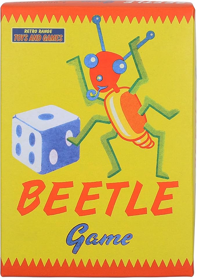 Classic Retro Beetle Dice Game – Educational Bug Building Board Game for Kids & Adults | Family Party Toy | Preschool Learning Insect Game | Ages 3+ | 2-4 Players