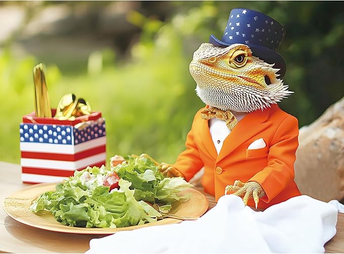 300 Piece Puzzles for Adults, Mr. Lizard Dining Puzzle, Vegetable Salad Jigsaw Puzzle 300 Pieces, Fun and Challenging Adult Puzzle Game, Home Decor Gift for Adults Kids Seniors, 20.5" x 15"