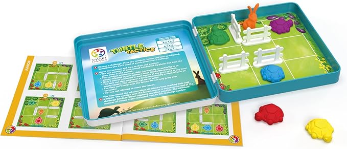 SmartGames Turtle Tactics Metal Box Travel Game with 48 Challenges for Ages 5 - Adult