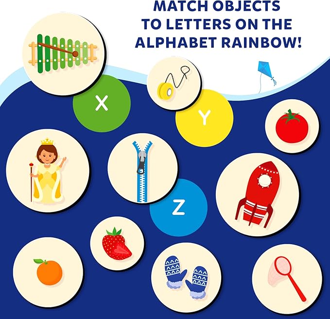 Skillmatics Magnetic Matching Activity - The Alphabet Rainbow, Preschool Learning Toy & Game for Kids, 35+ Magnetic Pieces, Gifts for Girls & Boys Ages 3, 4, 5, 6