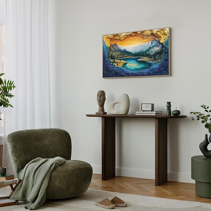 National Parks Puzzle for Adults 1000 Pieces – Yellowstone Lake-Inspired Mountain Landscape – Challenging Nature Puzzle for Families – Scenic Jigsaw with Stunning View (19.7x27.6 in)