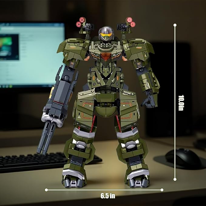 HIGH GODO Main Battle Mech Robot Transforming Building Blocks Set for Adults,City Warrior Justice Hero Soldier Mech Model Building Kit, Cool Creative Robots Toys Gift for Teens Boys, 598 Pieces