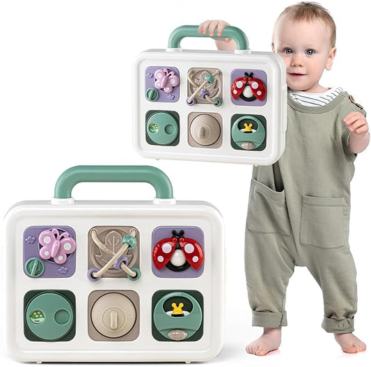 Baby Busy Board Cube, Toys for Boy Girl, Montessori Travel Toys for Toddlers, Learning Fine Motor Skills| Birthday Gifts for Infant Boys Girls