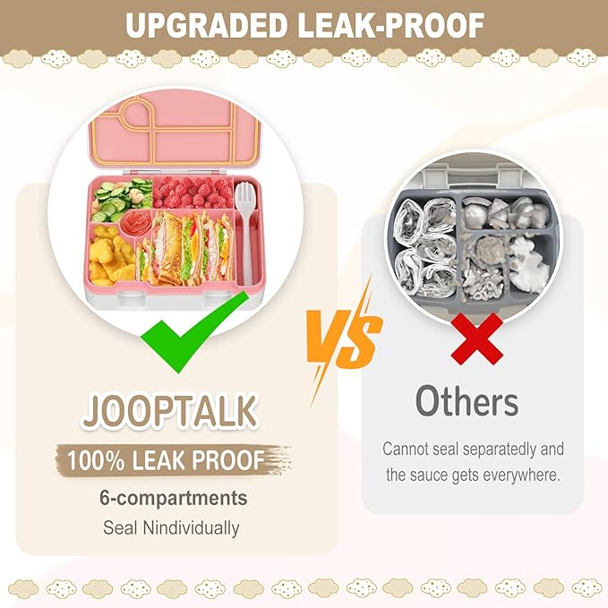 Chill Bento Lunch Box for Kids Adult with Ice Pack Keep Food Cold Fresh 5-Compartment Reusable Leak Proof Lunch Container for Girl Boy School Dishwasher & Freezer Safe