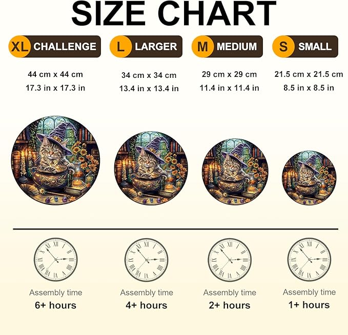 KAAYEE Wooden Puzzles for Adults, 3D Visual Effect Magic Feline Cat Wooden Jigsaw Puzzle Unique Shape Wood Puzzle Adult, 3D Effect Flat Puzzle Birthday Family Game (M-11.4 * 11.4 in-200pcs)