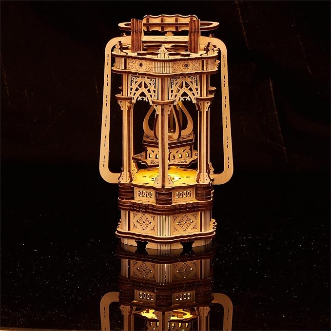 3D Wooden Puzzles Medieval Style Vintage Lantern Model Kits Includes Light Source, Brainteaser and Puzzle for Christmas/Birthday,Gifts for Adults and Teens to Build Combination