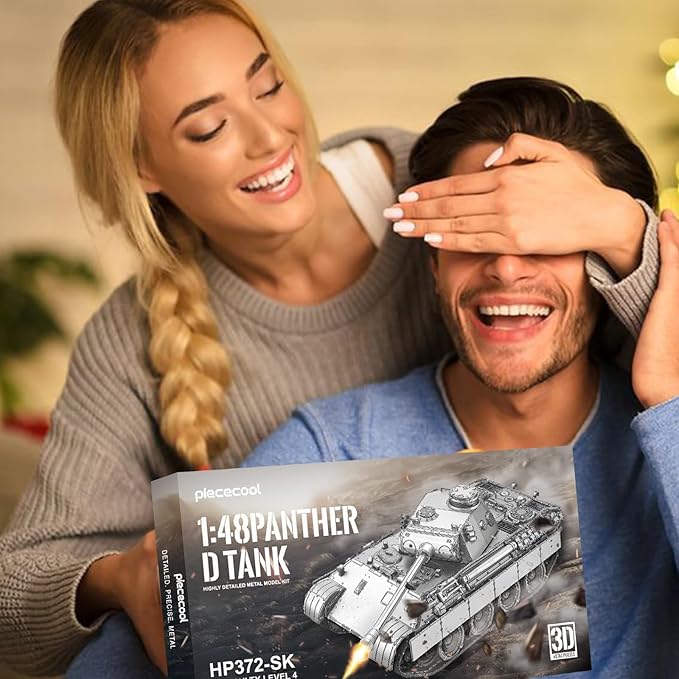 Piececool 3D Puzzles for Adults, German Panther D Tank Model Kits Building (1:48 Scale), Military Model 3D Puzzle Kit for Teen Birthday Gifts - 413 Pcs