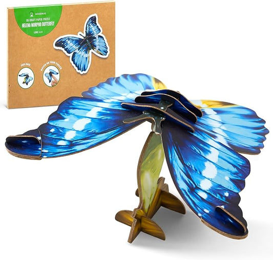 STEM Projects Preschool Toys for Kids, Eco-Friendly 3D Paper Puzzles for Children, Ideal Common Blue Morpho (Ages 7+)……