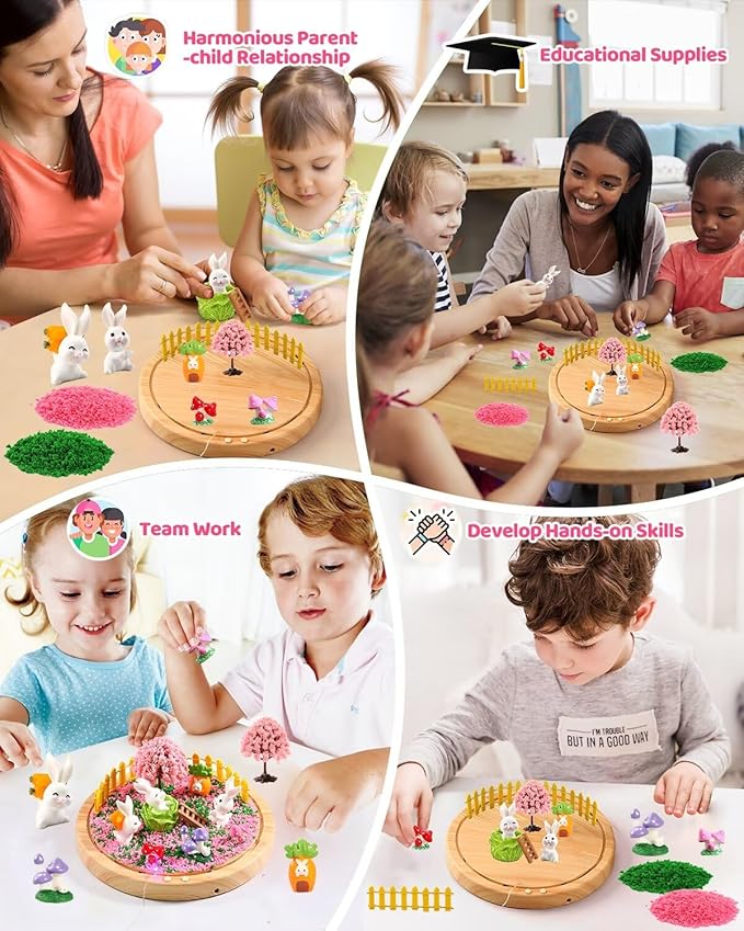 Laclun Bunny Toys for Girls, Make Your Own Rabbit Night Light with Music,Arts and Crafts for Kids,3 4 5 6 7 8 9 10 Year Old Girl Birthday Gifts,Ideal Christmas Gifts Best Toy