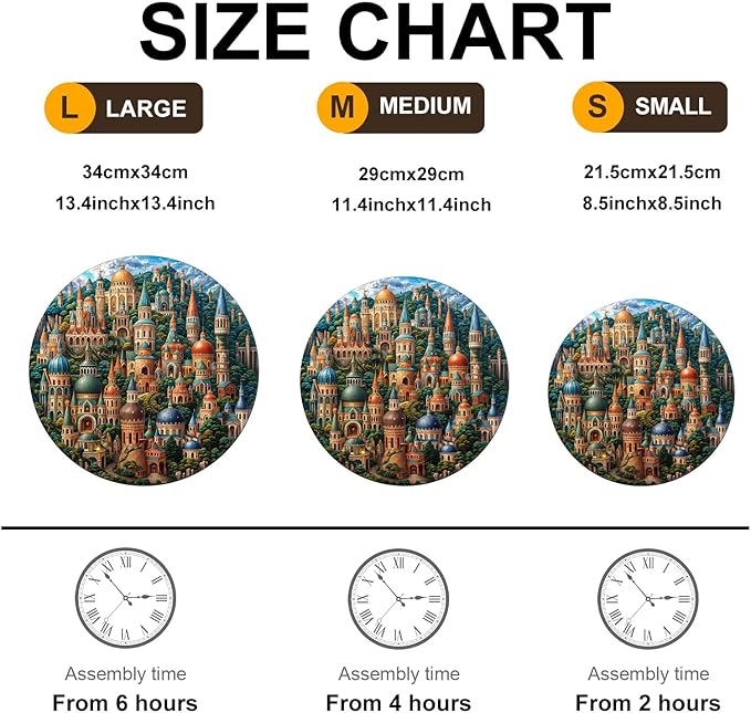 Wooden Puzzles for Adults, Wooden Jigsaw Puzzles for Adults-Seek and Find Cats, Castle Unique Shaped Wood Puzzles Adult, Birthday Gifts for Friends Family Game, Home Decor (11.4 * 11.4in 200pcs)