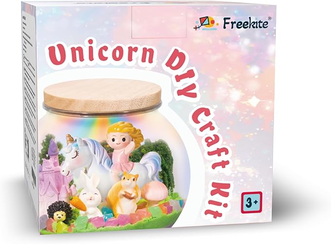 Unicorn Toys for Girls - Unicorn Terrarium Kit Toys - Rechargeable LED Night Light with Remote - DIY Crafts Kit Birthday Gifts for Kids - Christmas Birthday Gifts for Girls Ages 4 5 6 7 8-12 Year Old