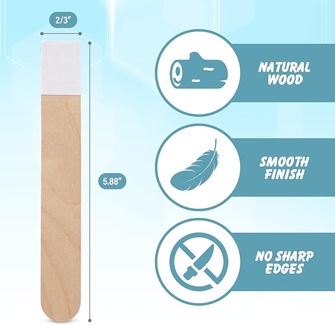 Darice Self-Adhesive Popsicle Sticks for Crafts – 500 Jumbo Wooden Sticks with Adhesive Tips, 6” x 1”, Mess-Free Arts and Crafts for Classroom, STEM, Home (Ages 3+)