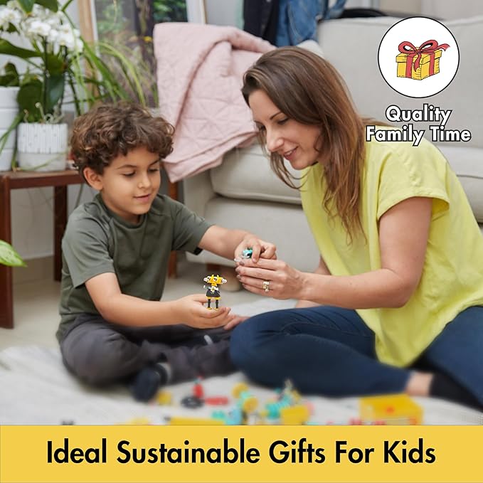 The Off Bits InfoBit Build Your Own Robot Toy Construction Set, Educational Gift STEM Activities Learning Kit, Creative Build and Play Model Kit Steam Toys for 6 7 8 9 10+ Year Old Boys & Girls