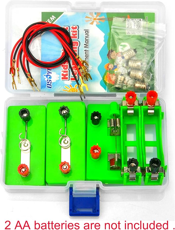 OSOYOO Kids Electricity Circuit Learning Kit for Science Study,Series Circuit Parallel Circuit, Physics Experiments Learning Tool for Kids