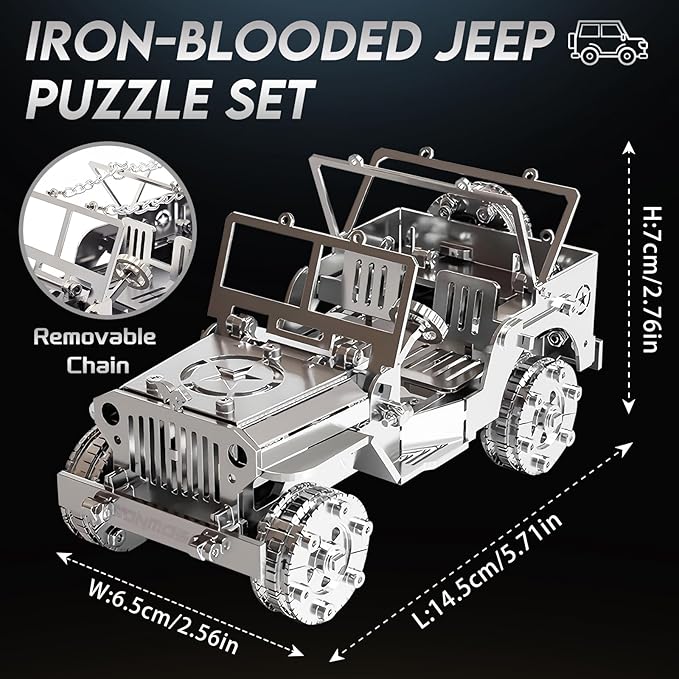 3D Metal Model Kits, Mechanical Iron Blood Car 3D Metal Puzzle,Steel Series DIY Brain Teasers Simple 3D Puzzles Home Decor Art Craft Gifts Toys for Adult