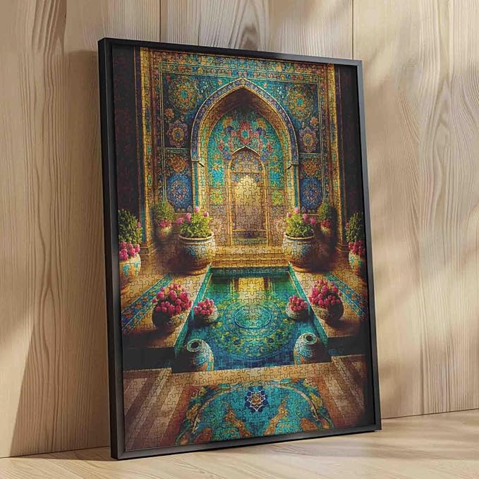 Islamic Room Jigsaw Puzzles 1000 Pieces for Adults-Mandala Datura Islamic Puzzle-Challenging Puzzle Perfect for Game Nights-DIY Home Wall Decor-Traditional Arabesque Art Puzzles 27" x 20"