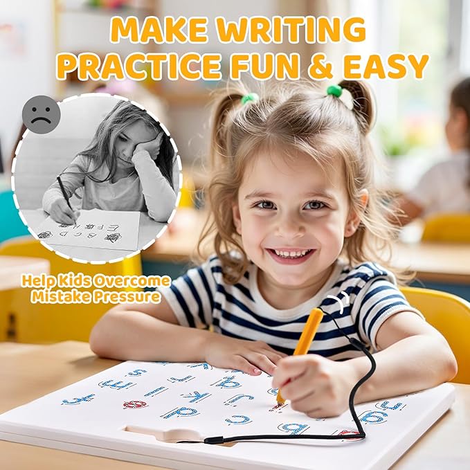 GAMENOTE Double Sided Magnetic Letter & Number Board Set - Alphabet & Numbers Tracing Board for Toddlers, ABC Uppercase & Lowercase Practicing, Math Learning, Educational Toys for Kids