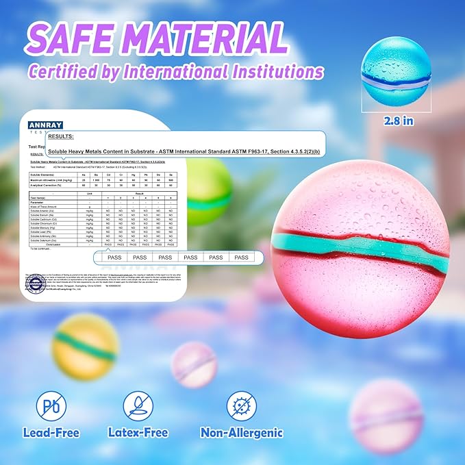 【12 Pack】Magnetic Reusable Water Balloons Fast Refillable for Kids Outdoor Activities, latex-free Kids Pool Beach Bath Toys, Self-Sealing Water Bomb Quick Fill for Summer Games (12)