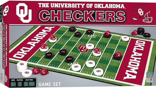 Artissimo MasterPieces NCAA Oklahoma Sooners Checkers Board Game , 13" x 21", Team Color (41478)
