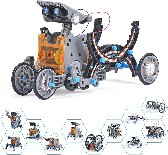 AESGOGO STEM Projects 12-in-1 Creation Solar Robot Kit,Science Experiments Toys Gifts for Kids Ages 8-12,Educational DIY Building Robotics Kit for 8 9 10 11 12 13 14 15 Year Old Boys Girls Teens