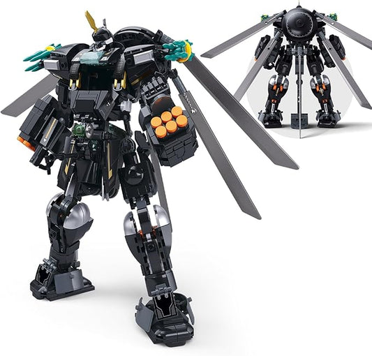 HIGH GODO Armed Mech Robot Transforming Building Blocks Set for Adults,City Warrior Justice Hero Soldier Mech Model Building Kit, Cool Creative Robots Toys Gift for Teens Boys, 545 Pieces