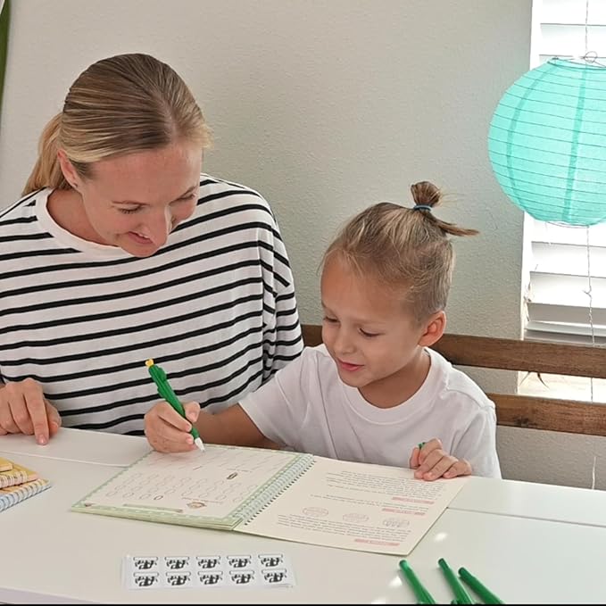 Grooved Handwriting Book Practice, Magic Copybooks for Kids Reusable Handwriting Practice Set, Preschool Calligraphy Workbook with a Storage Bag for Easy Use(Large Size)