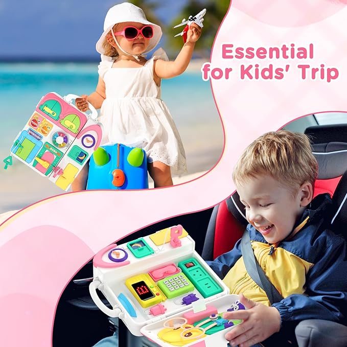 Montessori Toys for 1+ Year Old Girl Gifts, Busy Board Educational Toddler Toy Age 1-2, First Christmas 1st Birthday Gifts for 1+ Year Old Girl Boy