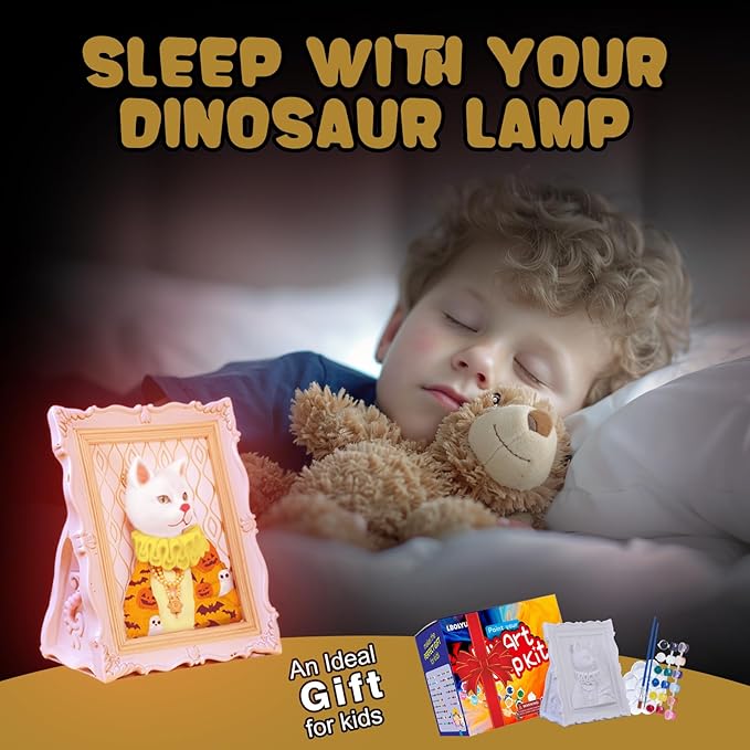 Paint Your Own Cat Lamp Kit, Art Supplies Arts and Crafts for Kids Ages 8-12, Girls 8-12,Night Light Kids Crafts Ages 4-8, Birthday Gift