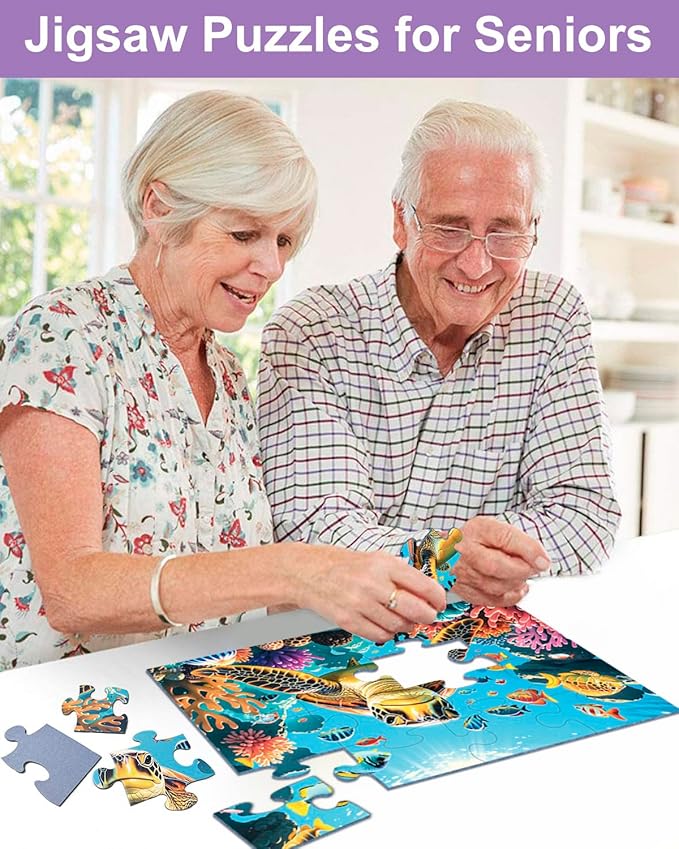 6 Pack 16 Large Piece Jigsaw Puzzles for Seniors Alzheimer Product for Elderly Dementia Activities Memory Game for Patients in Nursing Home with Storage Box