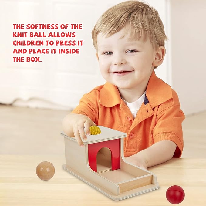 Adena Montessori Wooden Toy for 6-12 Month Baby 3 Balls,Sorting and Stacking Colorful Learning Education Toy for Toddler Kid 1-2 Year Old, Preschool Girl and Boy Gift(Full Size Textures)