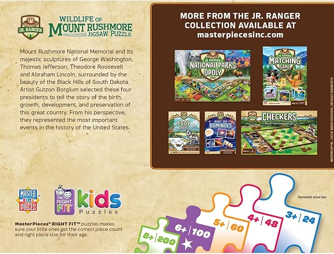 MasterPieces 100 Piece Jigsaw Puzzle for Kids - Mount Rushmore - 14"x19"