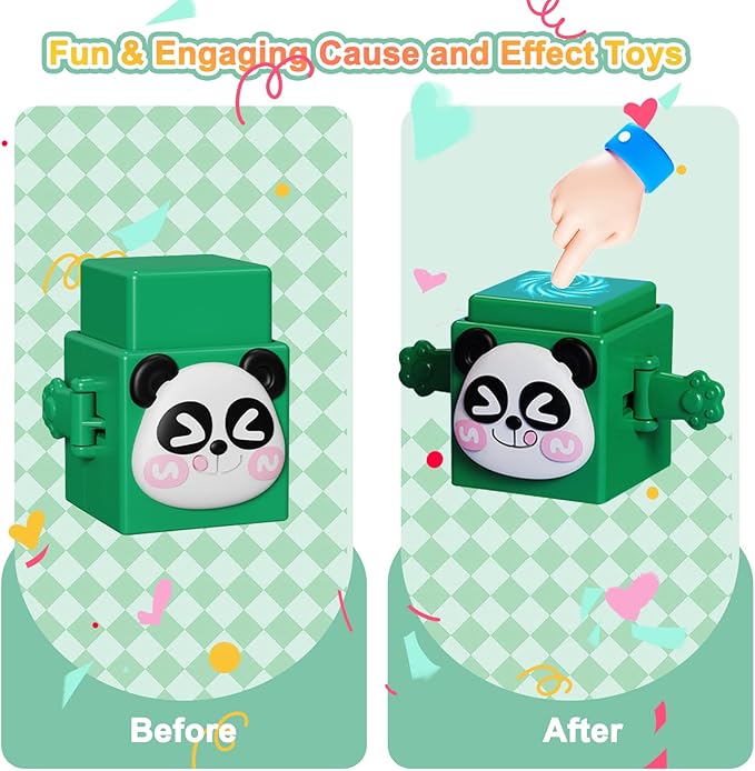 6 PCS Stacking Toys Set for Toddlers 18+ Months 1 2 3 4 Years Old Boys Girls Preschool Sensory Block Toys Pressable Animals Stacking Blocks with Cute Expressions Fun Christmas Birthday Gifts for Kids