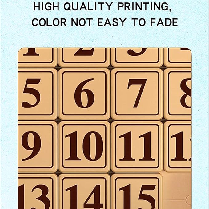 LiangCuber QY Toys Klotski Puzzle ABS Puzzle Magnetic Sliding Block Fun Digital Puzzles Toys for Kids, Prefect Gift for Boys Girls (4x4 Klotski 15-Digit)