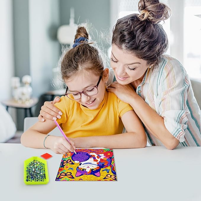 Diamond Art Kits for Kids - Crafts for Ages Girls 8-12 - Diamond Art Painting with Wooden Frame Included - Arts and Crafts for Kids Age 4-6 - GEM Art Supplies for Beginner Friendly Decor Birthday Gift