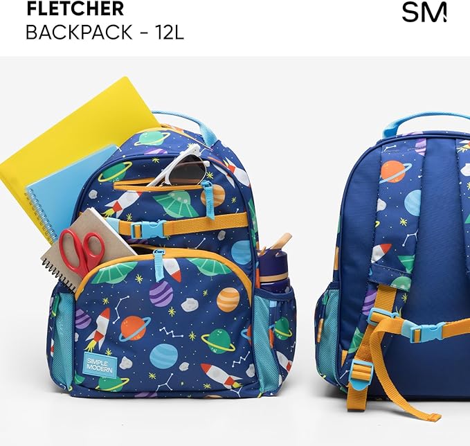 Simple Modern Medium DC Comics Batman Toddler Backpack for School Girls and Boys | Kindergarten Elementary Kids Backpack | Fletcher Collection | Kids - 15" tall | Batman POW!