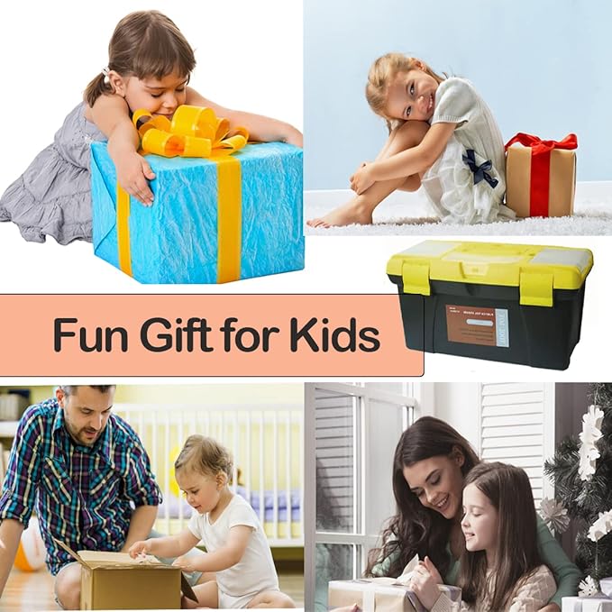 Kids Real Tools Set,Woodworking Tool Set,30 PCS Builder Children Real Hand Tools Kit Construction Learning,Home DIY Play for Boys & Girls Beginner Learning Gift,Come with Tool Box