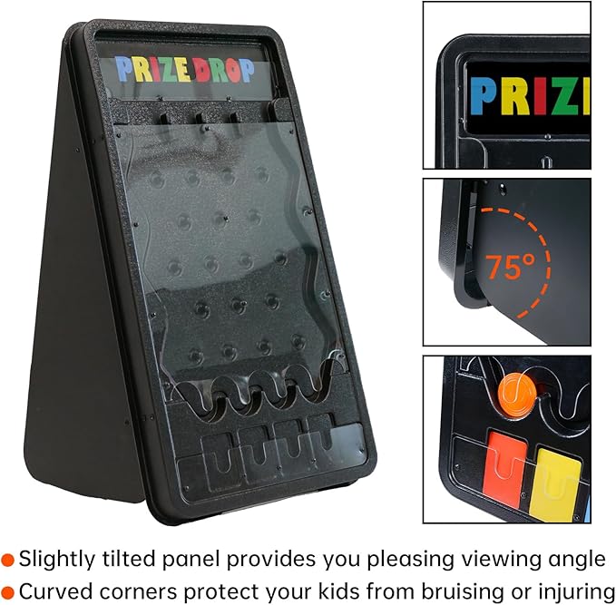 iElyiEsy 25"x14" Prize Drop Plinko Board Game Set, Featuring 8 Personalizable Playing Pucks. A for Family Get - Togethers,and Carnival - Style Events - Mini Collapsible Tabletop Plinko Game Drop