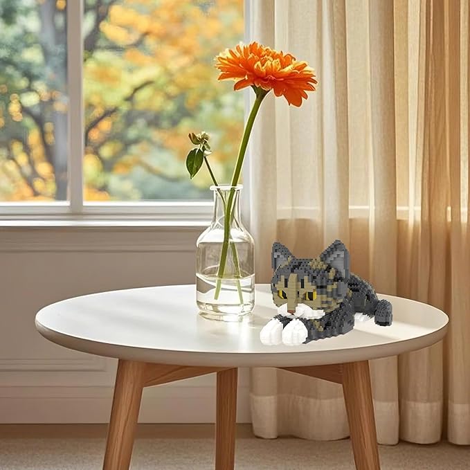 Larcele Micro Building Blocks Set, DIY Mini Building Toy Bricks for Age Over 12 Years, 1552 Pieces KLJM-05 (Chinese Li Hua Cat)