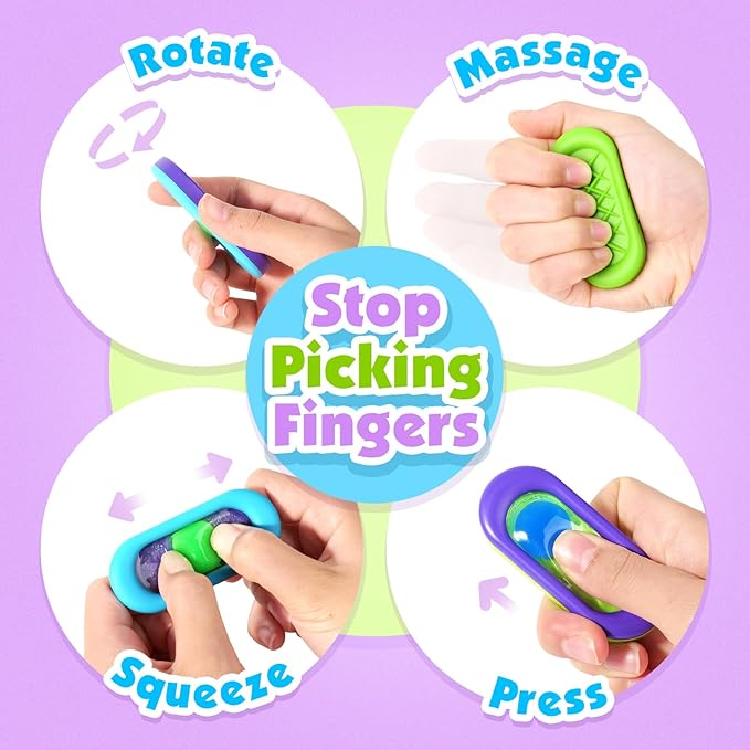 Sensory Marble Fidget for Kids Classroom- 18 Pack Gel Squeeze Stress Anxiety Autistic ADHD, Quiet Fidget Classroom Treasure Box Prize, Adult Special Needs Worry Stones, Bulk Gifts Stocking Stuffers