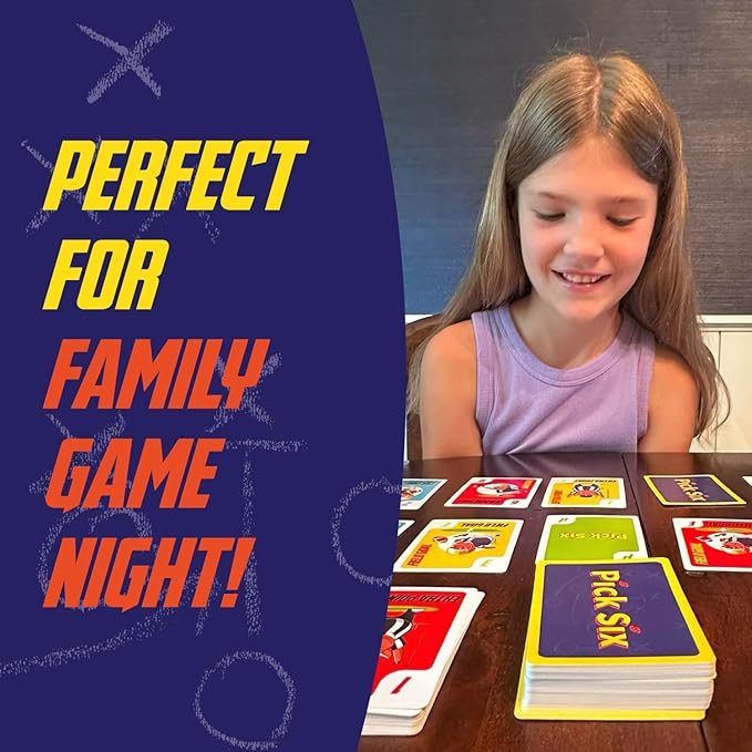 Pick Six – The Ultimate Football Themed Card Game! Strategic Card Game for Kids and Adults. Great for Parties and Game Nights. 2-5 Players, Ages 7+.