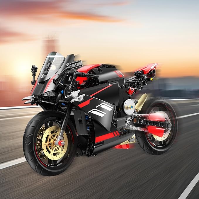 WINGIFT 1:8 Motorcycle Building Set,426 PCS Collectible Motorcycle Display Model Building Kit,Motorbike Toy Collection Brick Kit for Boys Girls,Christmas Birthday Gift for Adults Teens and Kids 8-14+
