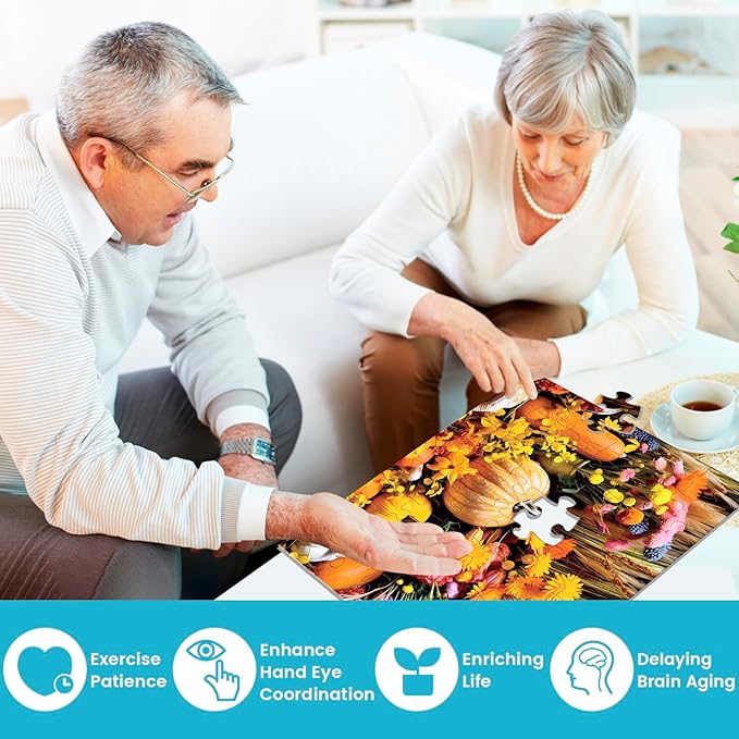48 Large Piece Puzzles for Seniors, 3 Pack Dementia Puzzles for Elderly, Alzheimer's Jigsaw Puzzles for Seniors with Dementia, Easy Puzzles Activities for People with Dementia