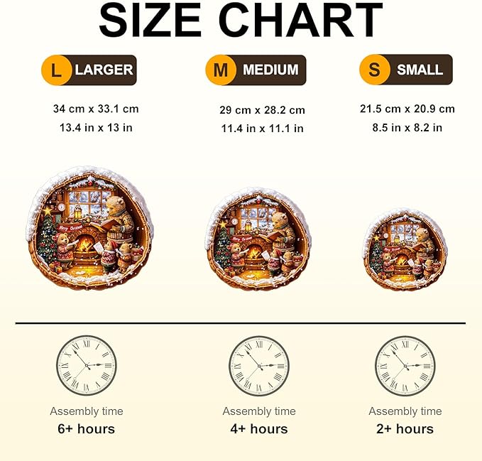 Jigfoxy Wooden Puzzles for Adults, Brown Bear House Wood Puzzles Adult, Unique Animal Shape Wooden Jigsaw Puzzles for Adults, Birthday Gifts for Puzzle Lovers, Family, Friend (M-11.4 * 11.4in-200pcs)