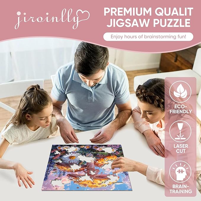 Wooden Puzzles for Adults 200 Pieces, Mushroom Flower Wooden Jigsaw Puzzles for Adult and Kids, 11.2 Inch Medium Size Family Reunion Puzzle, Valentine's Day Puzzle Gifts for Lovers Friends and Family