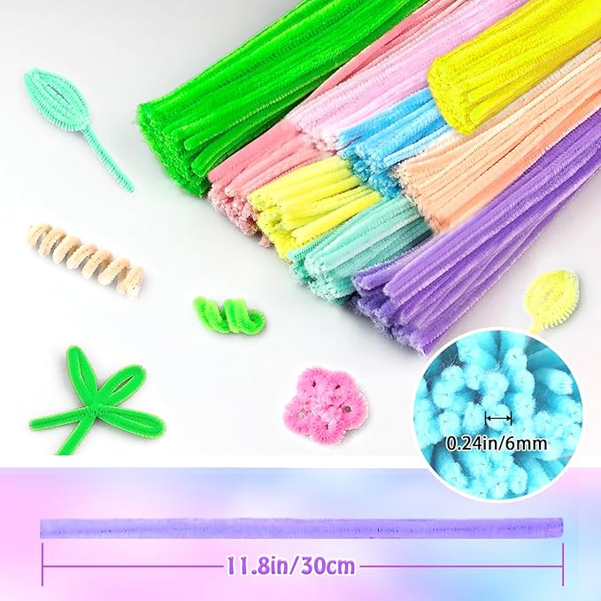 Pipe Cleaners Craft Kit 9 Assorted Colors Pipe Cleaners Bulk Flower Making Kit Chenille Stems DIY Arts and Crafts Supplies for Kids Adults Creative Bouquet Festival Home Decor Toys Gifts, Daisy